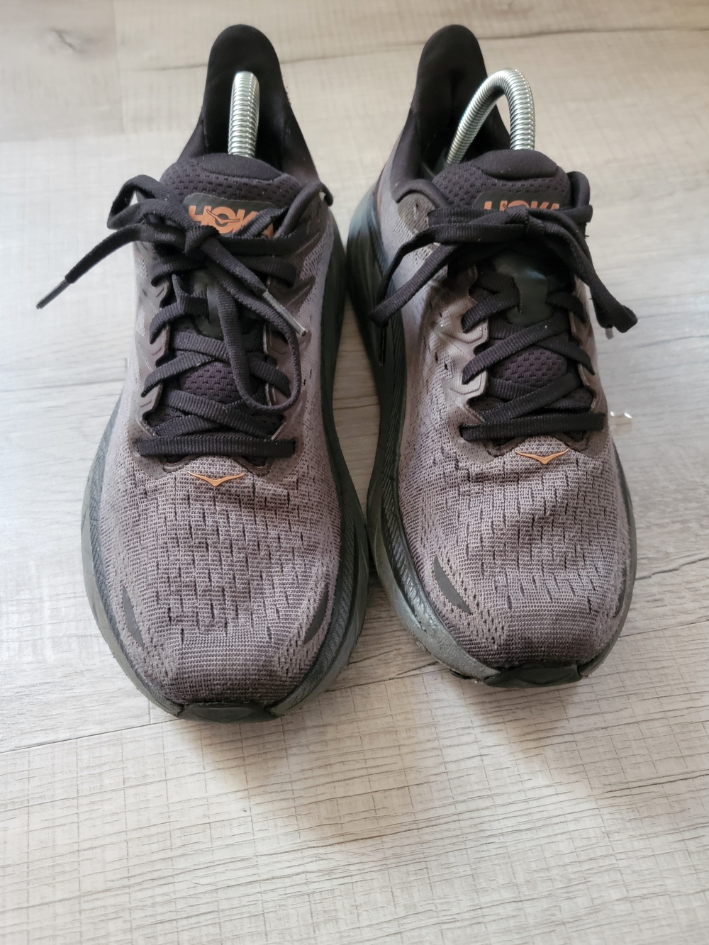 Hoka One One Men's Athletic Shoes - Dark Gray with Subtle Tan Accents